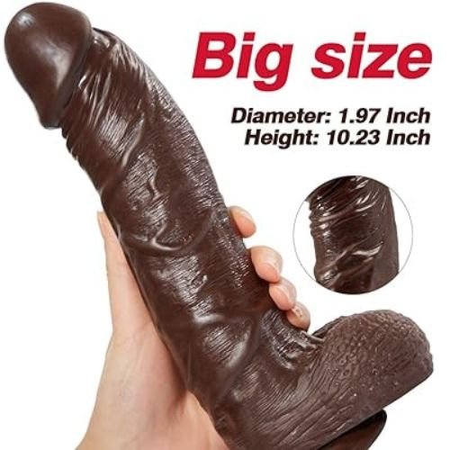 10 inch curved realistic dildo strong suction cup for women