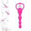 realistic soft silicone anal beads with vibrator pink
