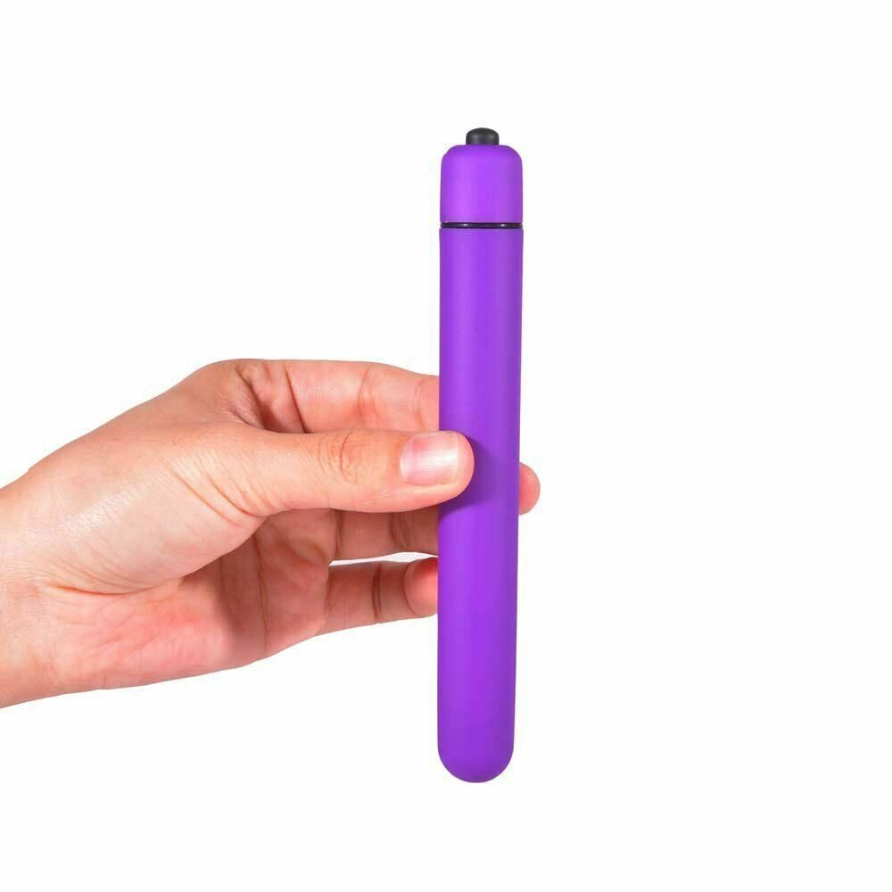 10 Mode Extra Long Slim Slender Bullet Vibrator Beginner Sex toys for Women Purple