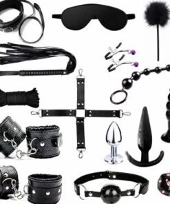 beginners-sm-adult-game-bdsm-restraints-sex-toys-15-pcs-bondage-kit-black