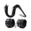 female-sex-games-leather-whip-flogger-plush-sex-handcuffs-bondage-black