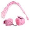 girls-sex-games-leather-whip-flogger-plush-sex-handcuffs-bondage-pink