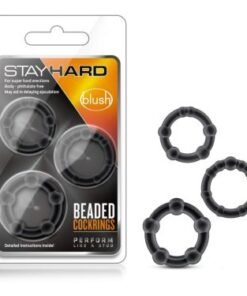 silicone-delay-ejaculation-sex-toy-black-beaded-cock-ring-for-men