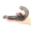 strapless-black-jelly-dildo-double-ended-anal-vagina-lesbian-sex-fun-toy