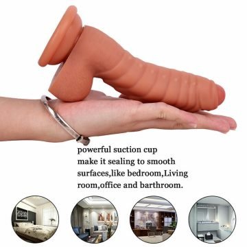 Realistic Flesh Dragon Dildo Ribbed 7.08 Inches